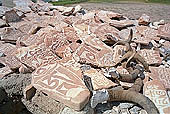 Ladakh - Cairn of graved stones close to Tso Kar 